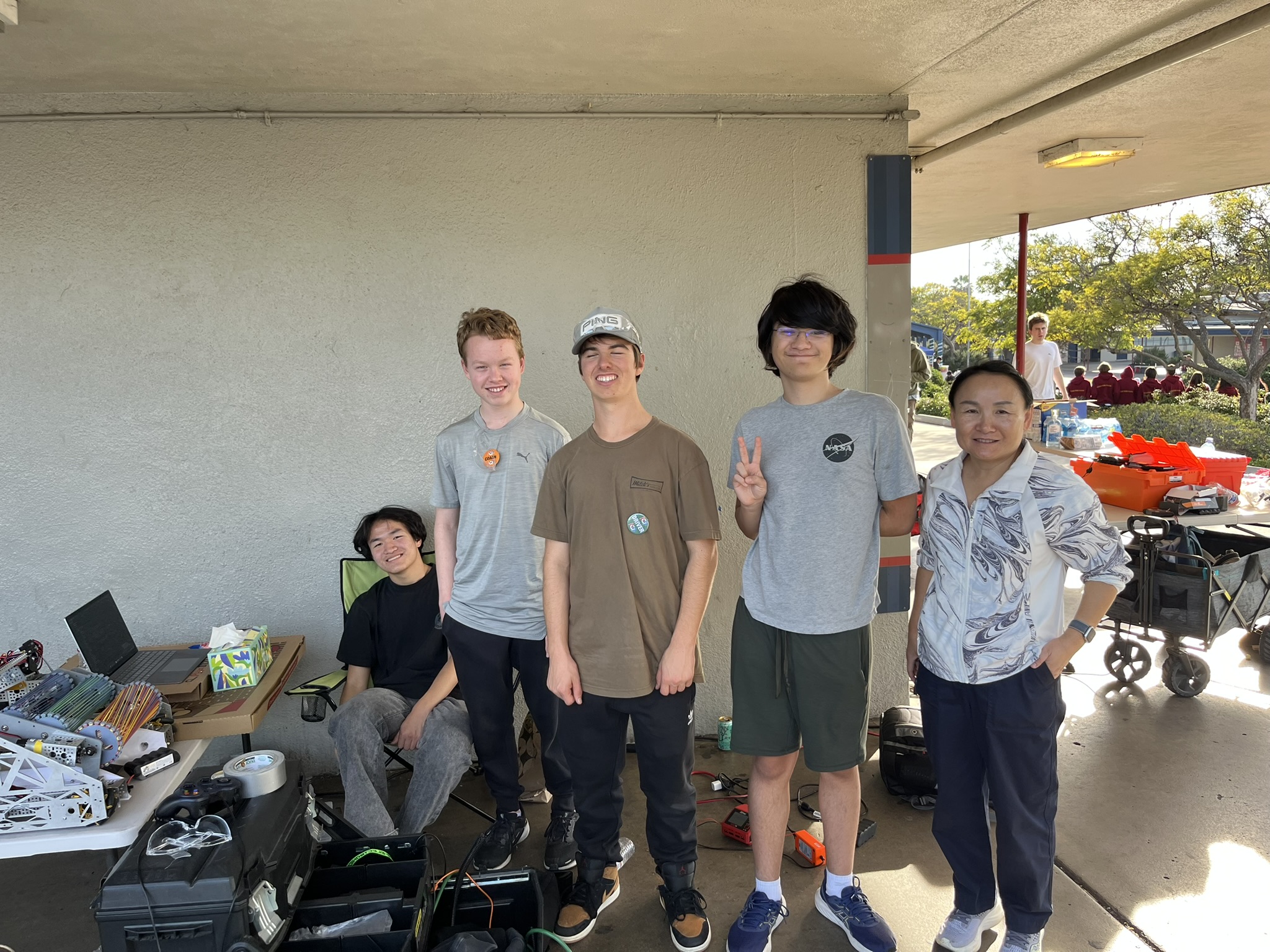 Team members at the field