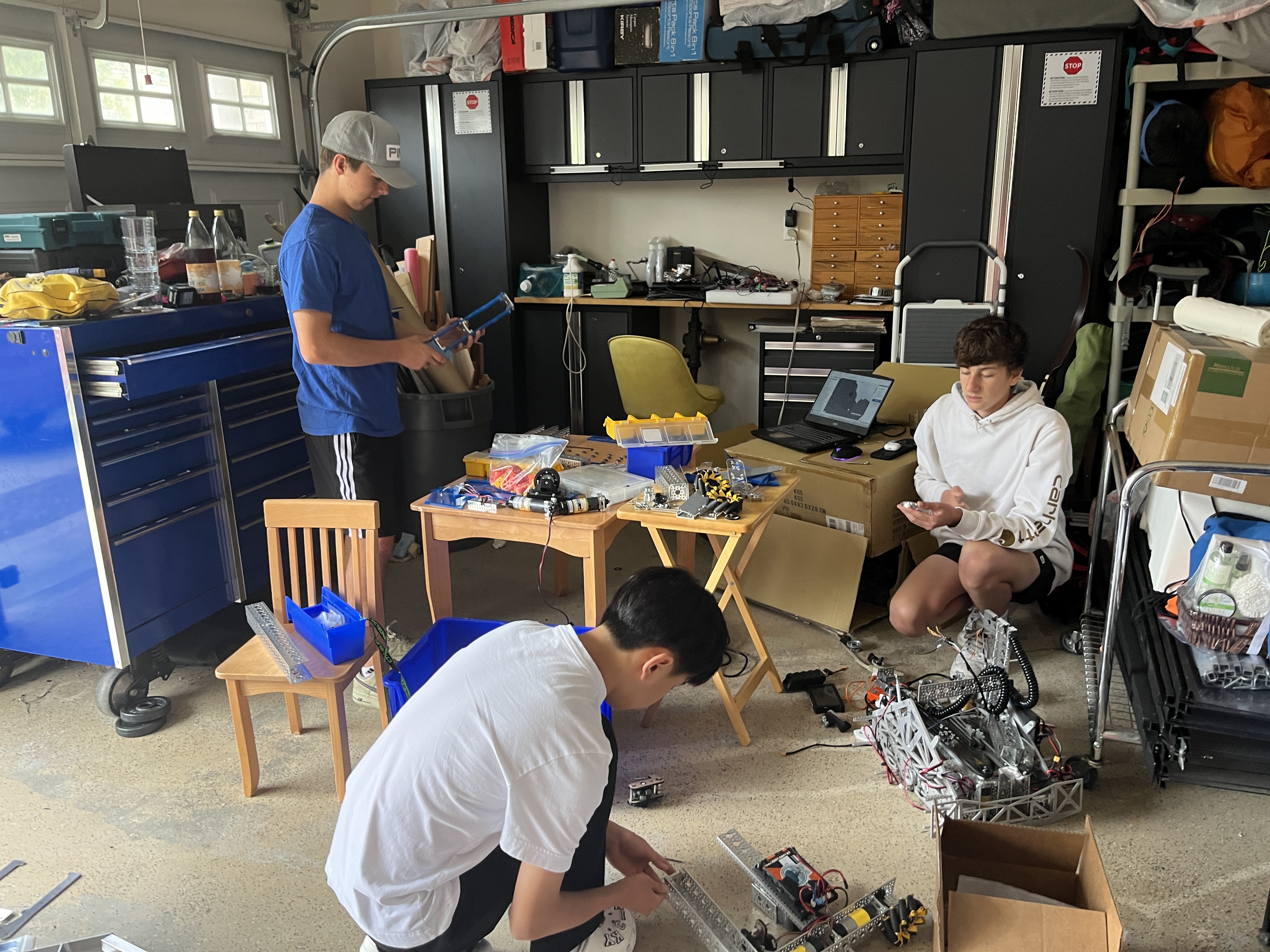 Team working on the robot